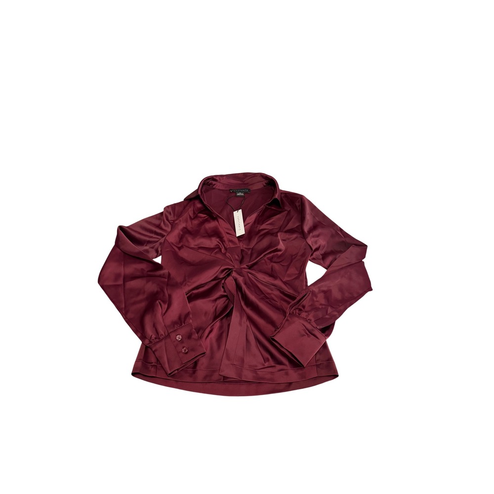 Sanctuary Women's Red Wine Blouse Long Sleeve Casual Top Size XS